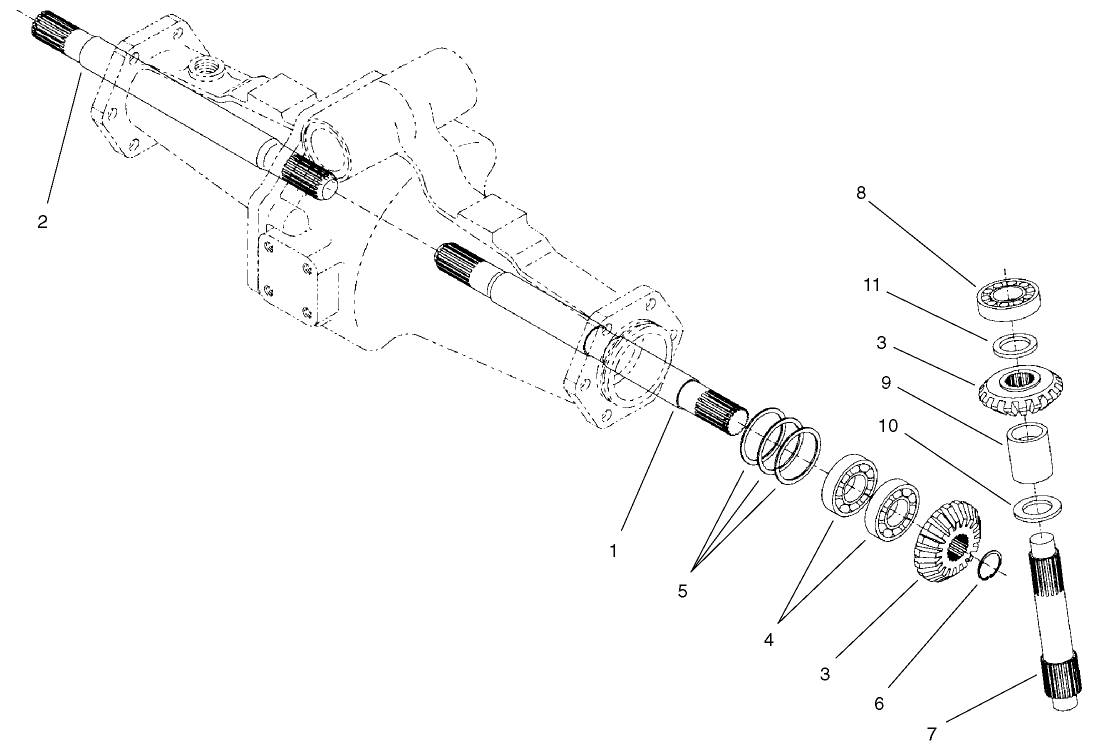 Rear Axle Assembly No. 98-3925 (continued) Bevel Gear Shaft Assembly