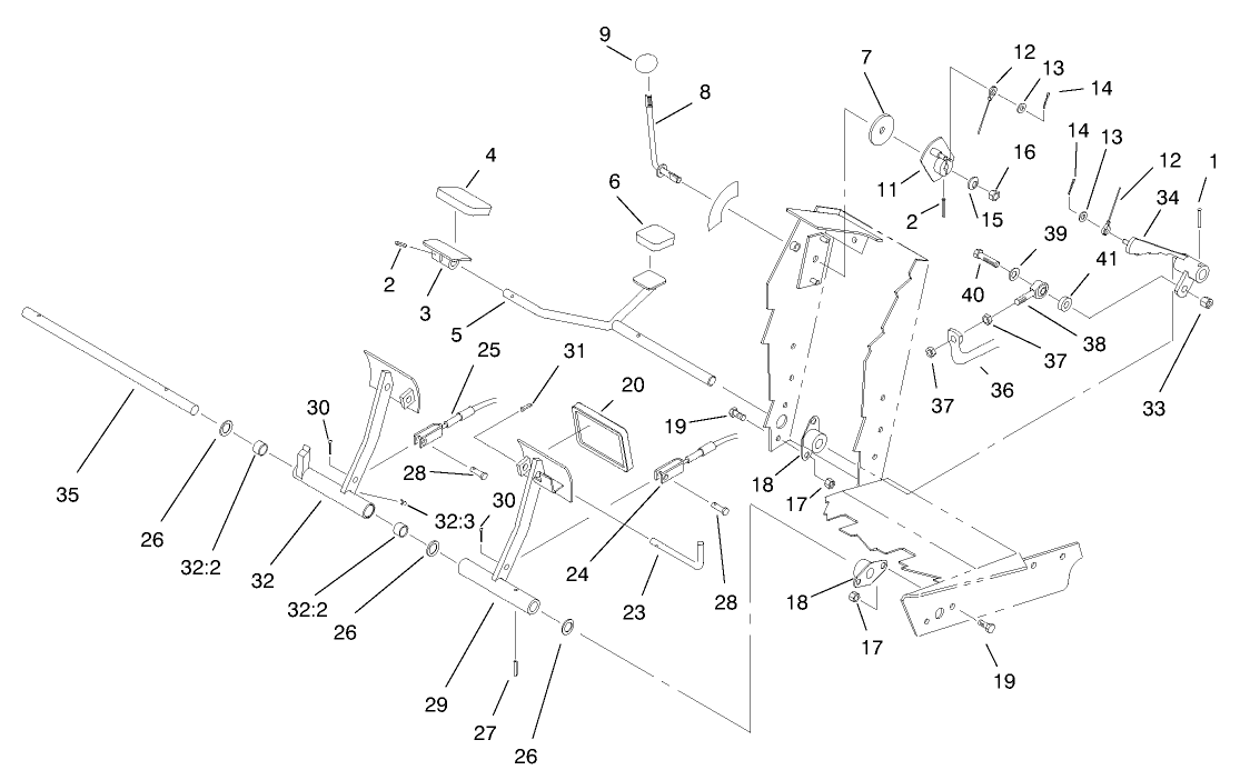 Traction And Brake Pedals Assembly