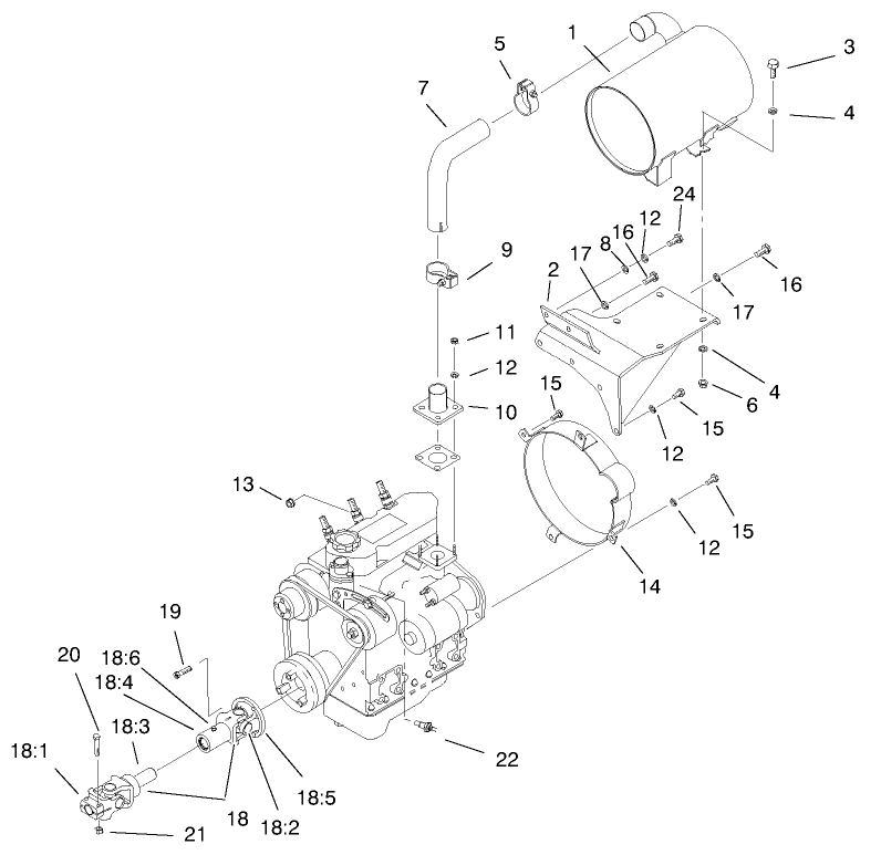 Muffler And Pump Drive Assembly