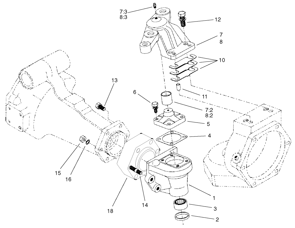 Rear Axle Assembly No. 98-3925 (continued) Bevel Gear Case Assembly