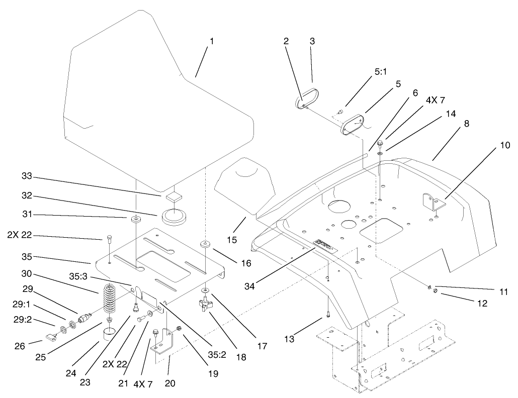 Fender, Seat, Tail Light And Reflector Assembly