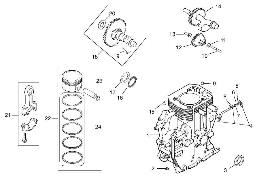 Crankcase Assembly Kohler Model Ch15s-44533