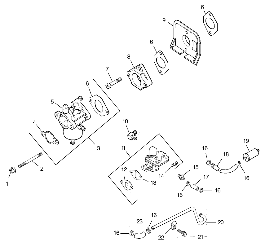Fuel System Assembly (continued) Kohler Model Ch15s-44533