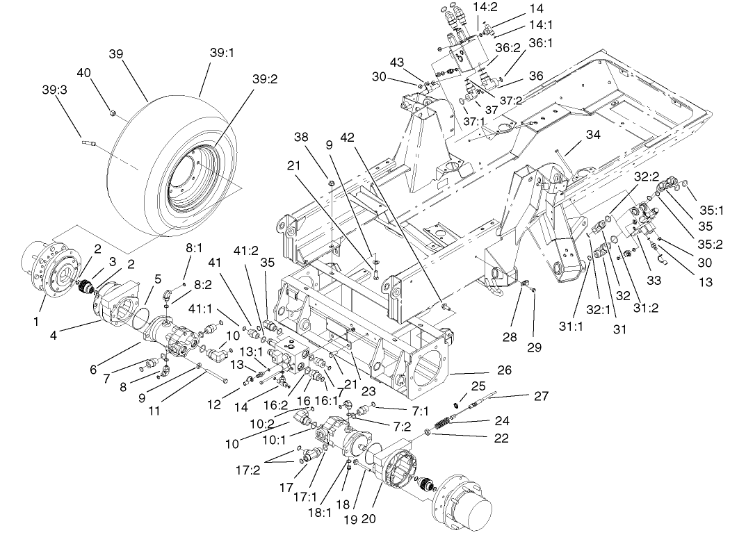 Planetary, Brake And Tire Assembly