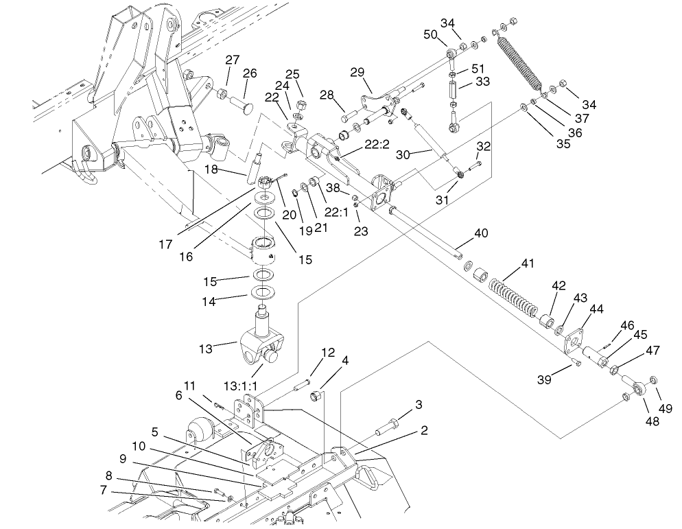 Side Deck Lift Arm And Damper Assembly