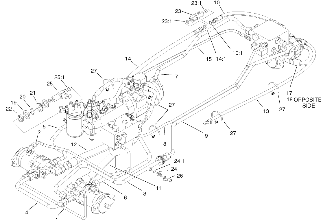 Traction Hydraulic Plumbing Assembly