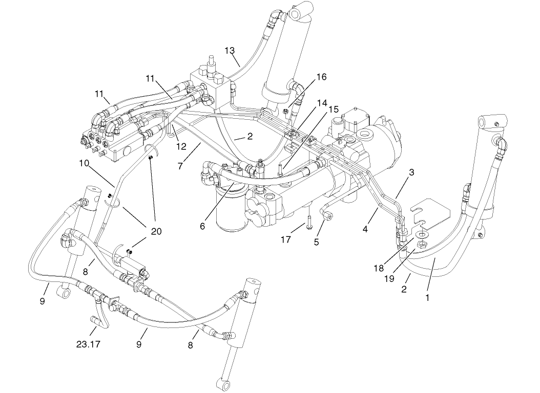 Lift Arm Hydraulic Plumbing Assembly