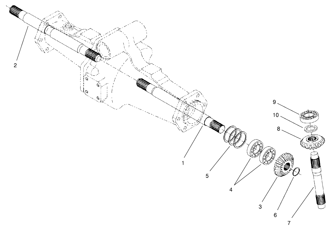 Rear Axle Assembly No. 100-3784 (continued) Bevel Gear Shaft Assembly