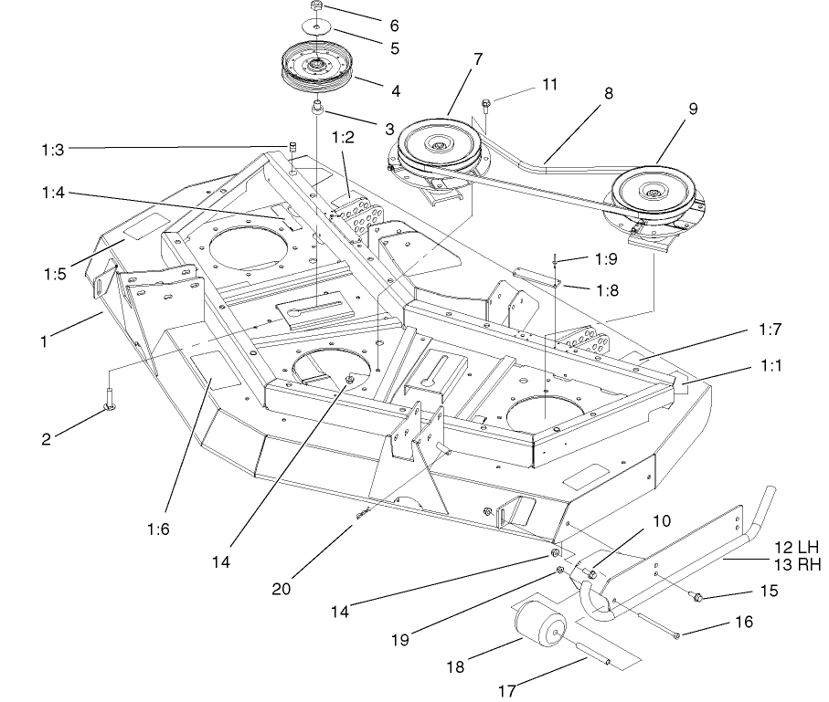 Front Deck, Idler And Skid Assembly
