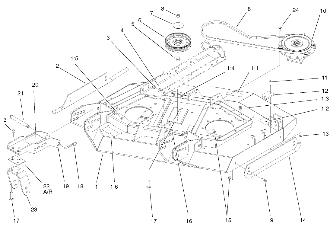 Rh Deck, Idler And Skid Assembly