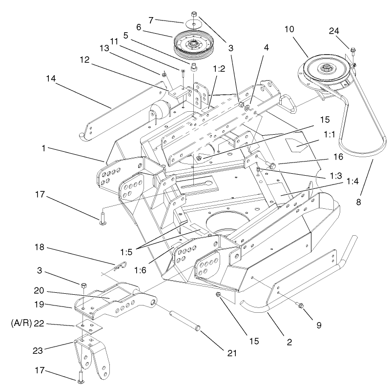 Lh Deck, Idler And Skid Assembly