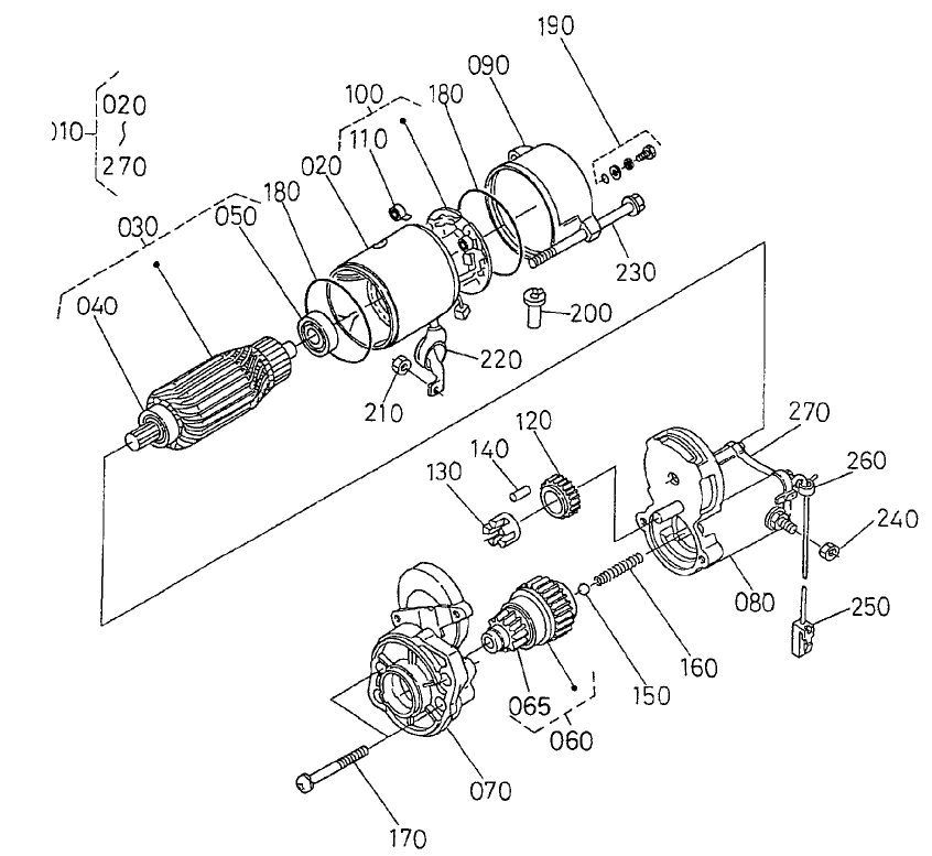 Starter Component Parts Assembly