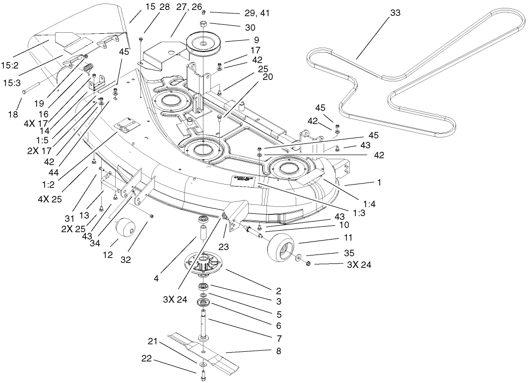 44 Inch Deck Assembly