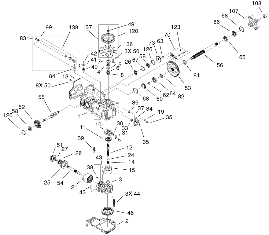 Left Hand Hydro Transaxle Assembly No. 100-7361
