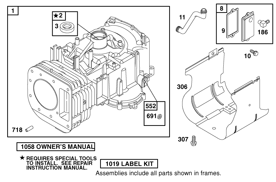 Cylinder Assembly Briggs And Stratton 311777-0117-E1