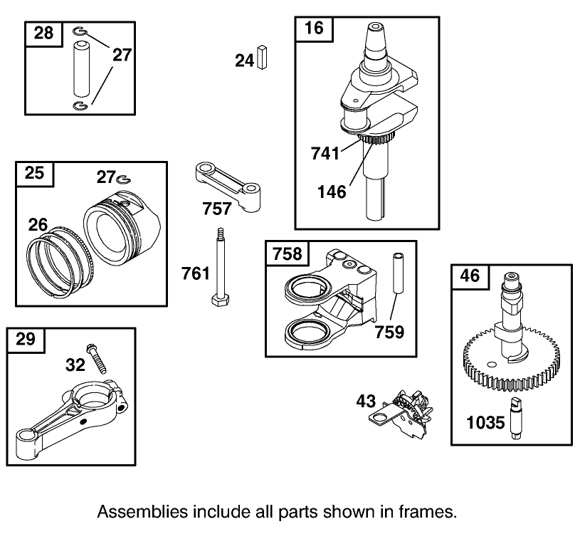 Crankshaft Assembly Briggs And Stratton 311777-0117-E1