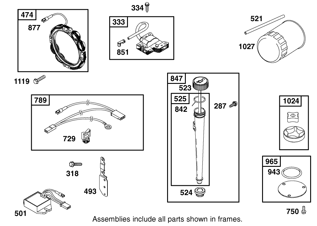 Oil Filter, Tube, And Pump Assembly Briggs And Stratton 311777-0117-E1
