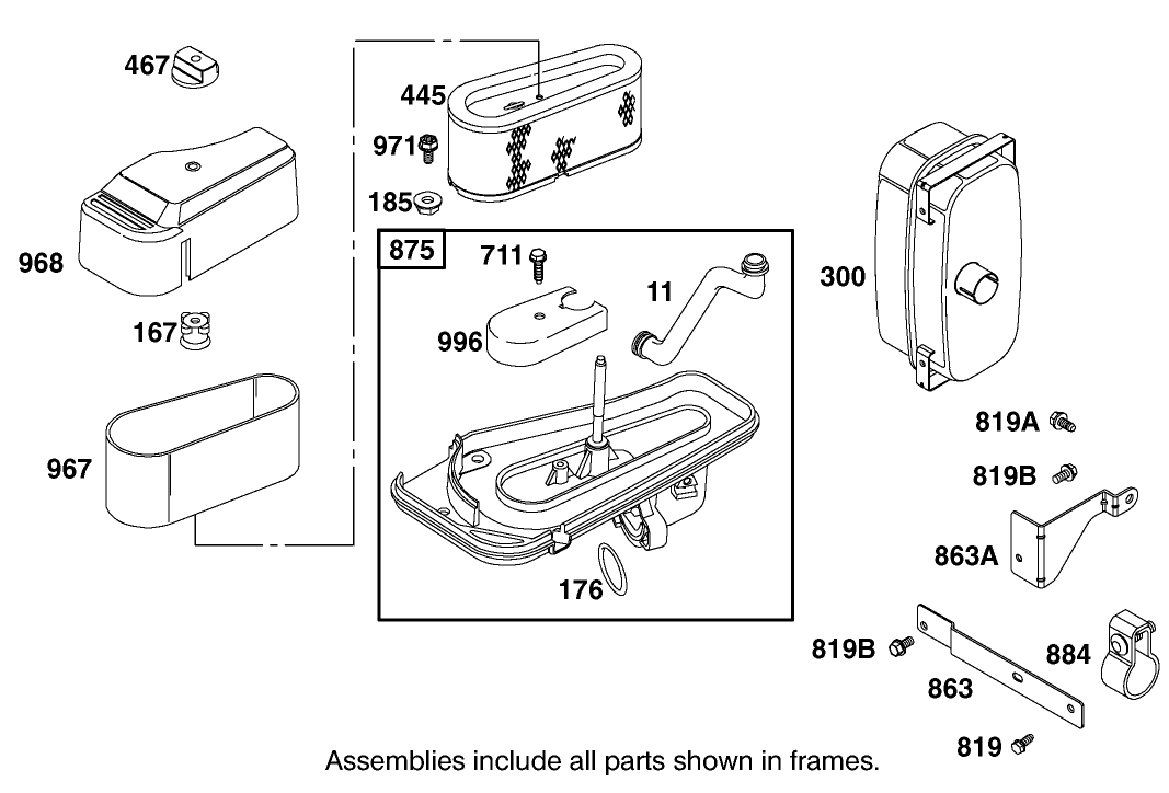 Air Cleaner Assembly Briggs And Stratton 311777-0117-E1