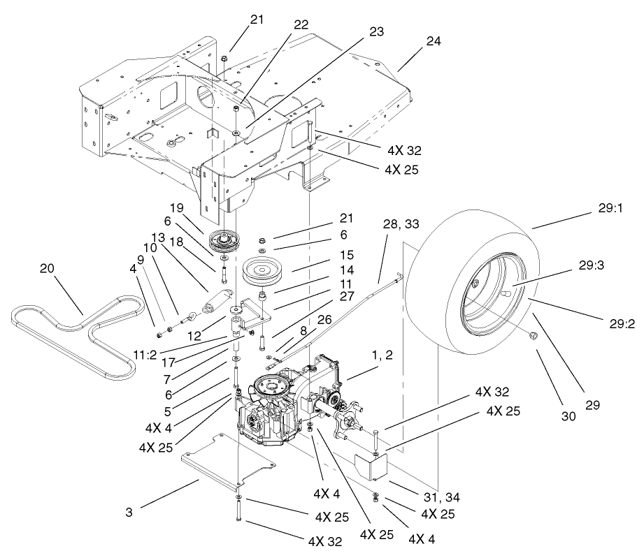 Hydro And Belt Drive Assembly