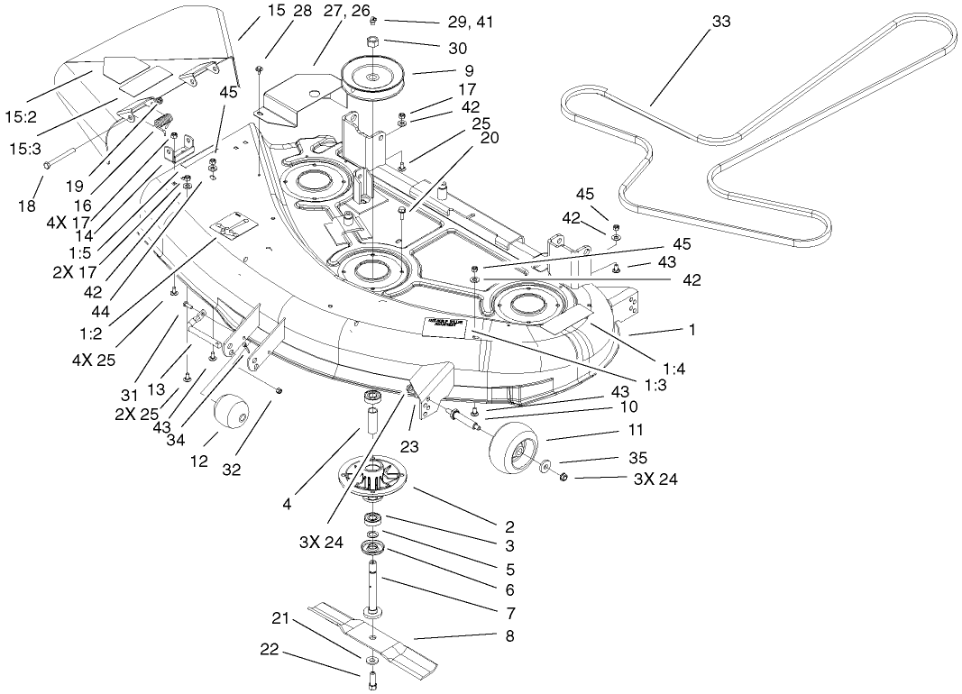 44 Inch Deck Assembly