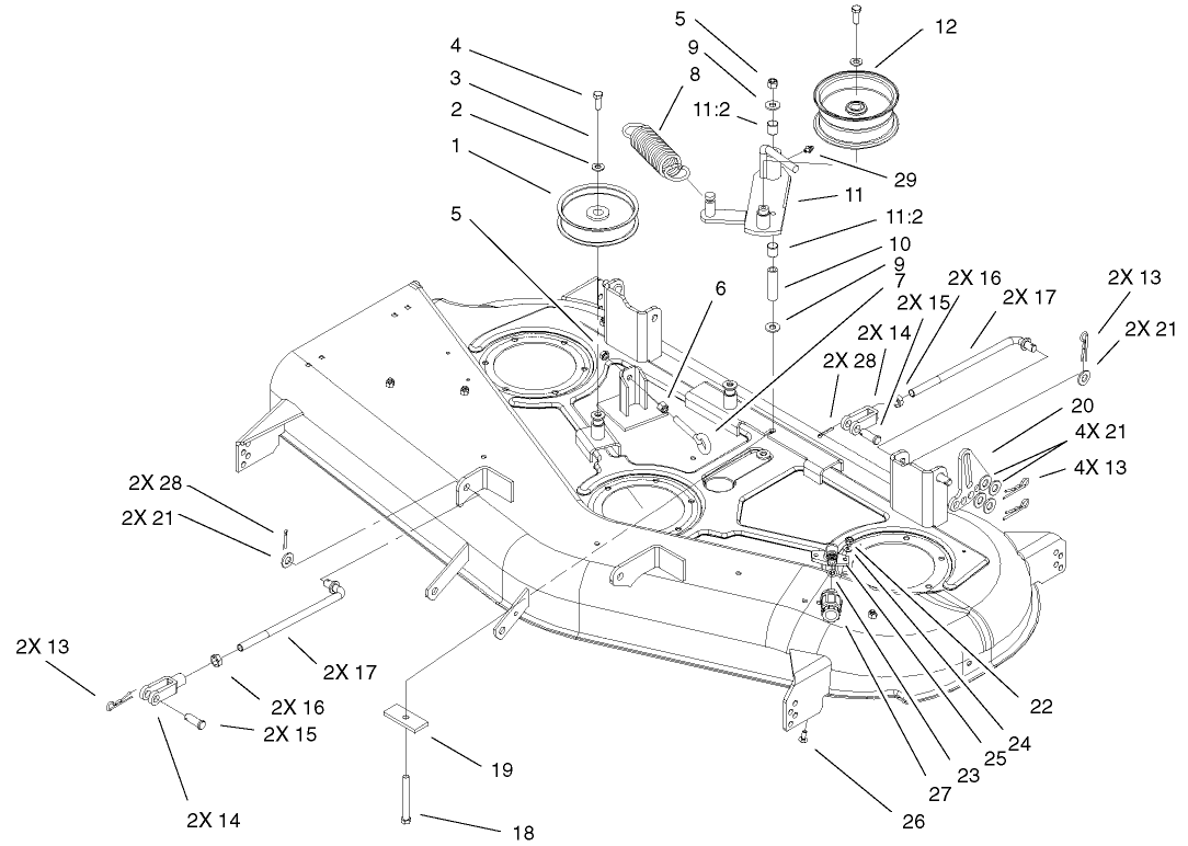 44 Inch Deck Belt Drive And Lift Assembly