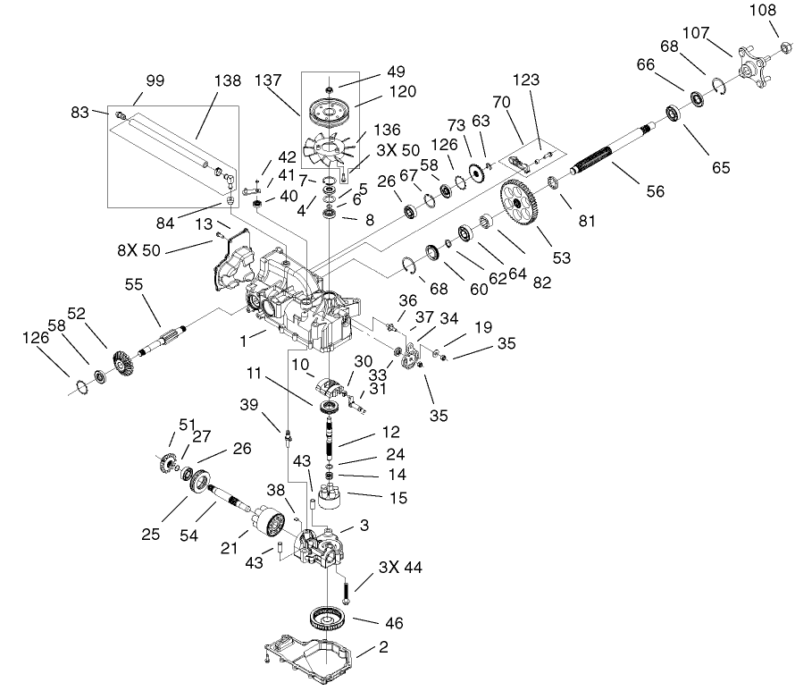 Left Hand Hydro Transaxle Assembly No. 100-7361