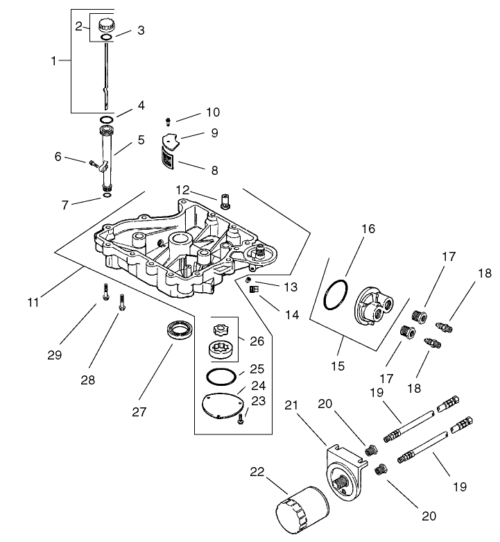 Oil Pan / Lubrication Assembly  Kohler CV 490-27503