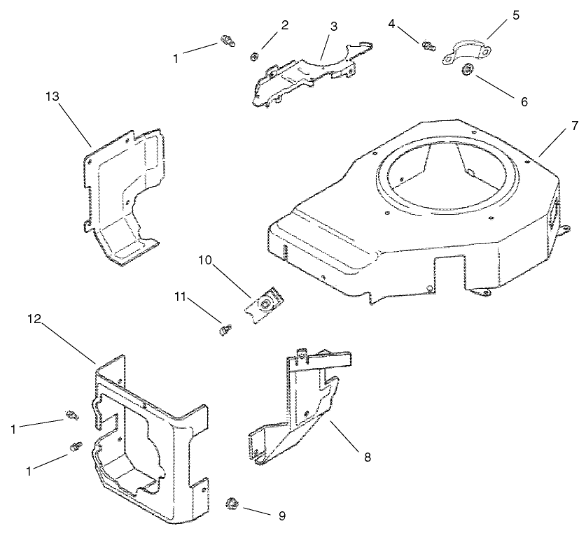 Blower Housing and Baffle Assembly  Kohler CV 490-27503