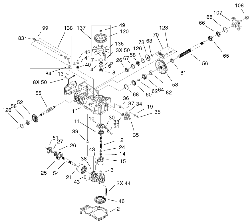 Left Hand Hydro Transaxle Assembly No. 100-7361
