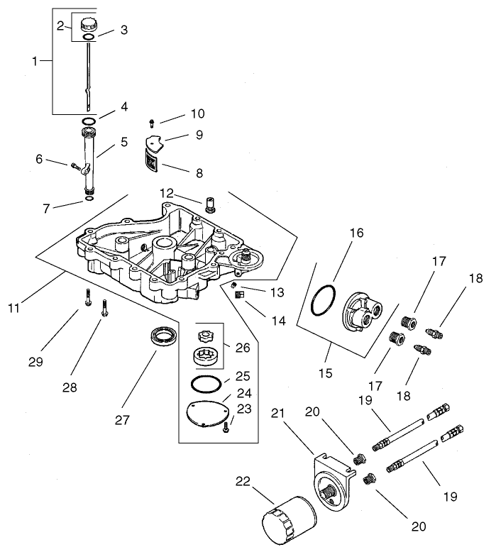 Oil Pan / Lubrication Assembly  Kohler CV 490-27503