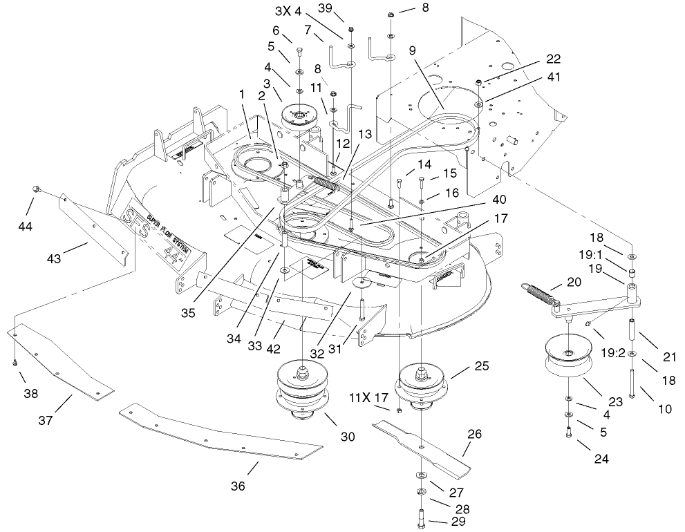 Spindle, Idler Pulley, & Belt Assembly