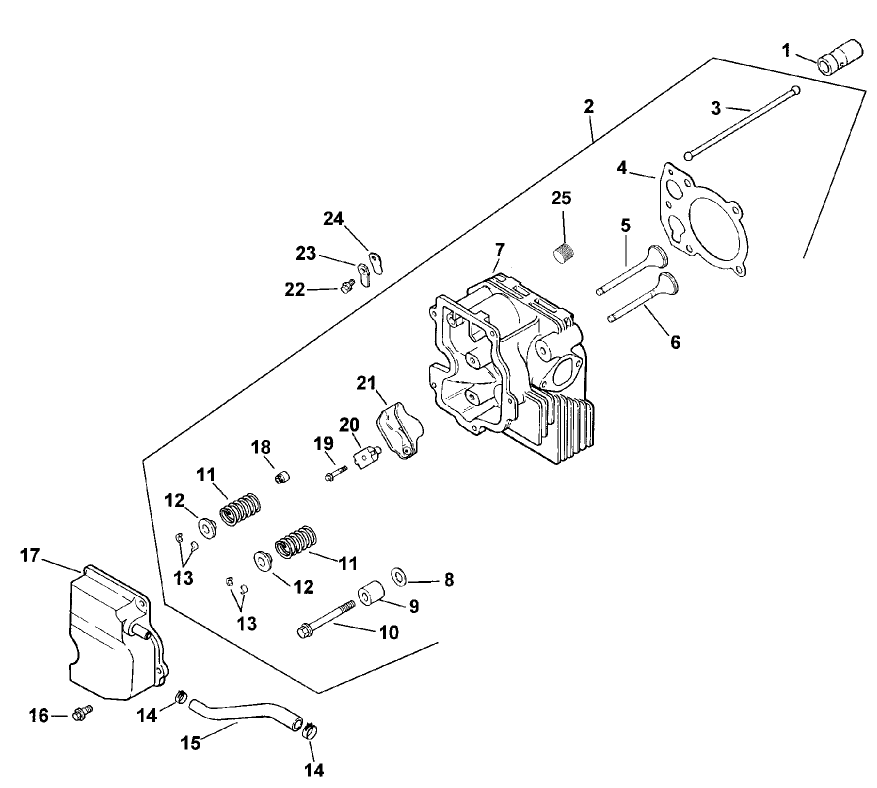 Group 4 Head/valve/breather Assembly-Kohler Model Cv15t-41607