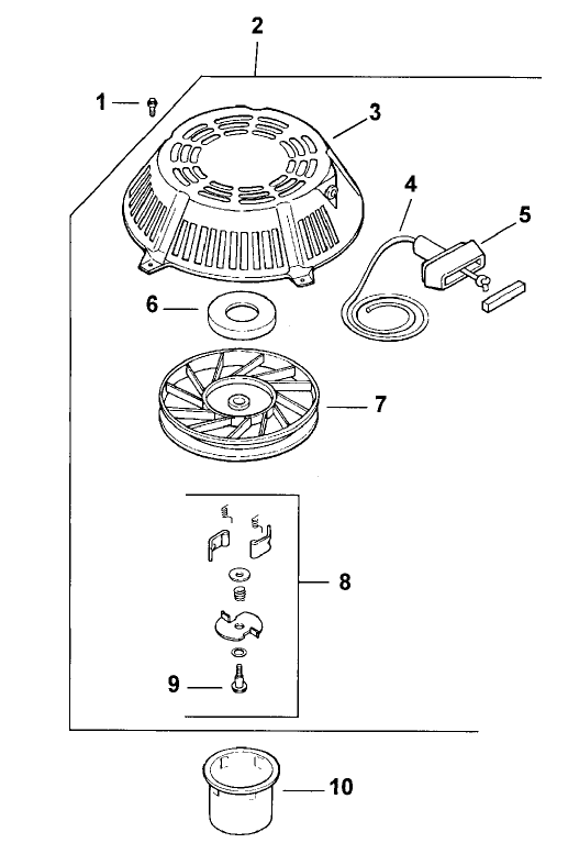 Group 7 Starter Assembly-Kohler Model Cv15t-41607