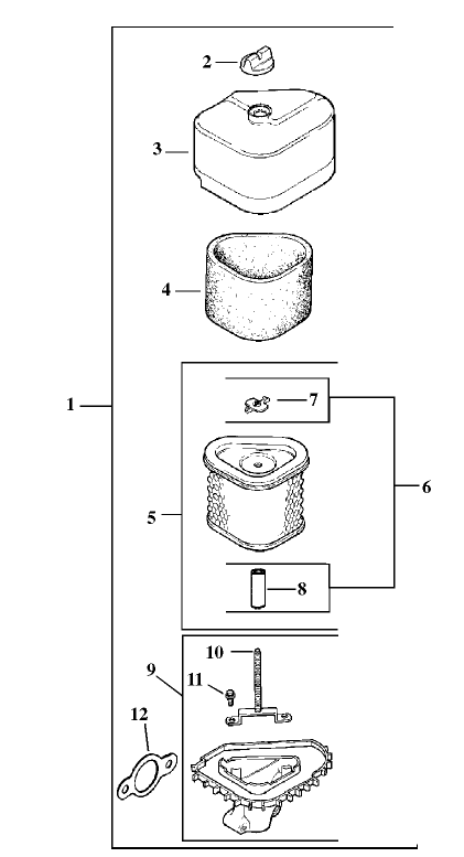 Group 10 Air Intake/filtration Assembly-Kohler Model Cv15t-41607