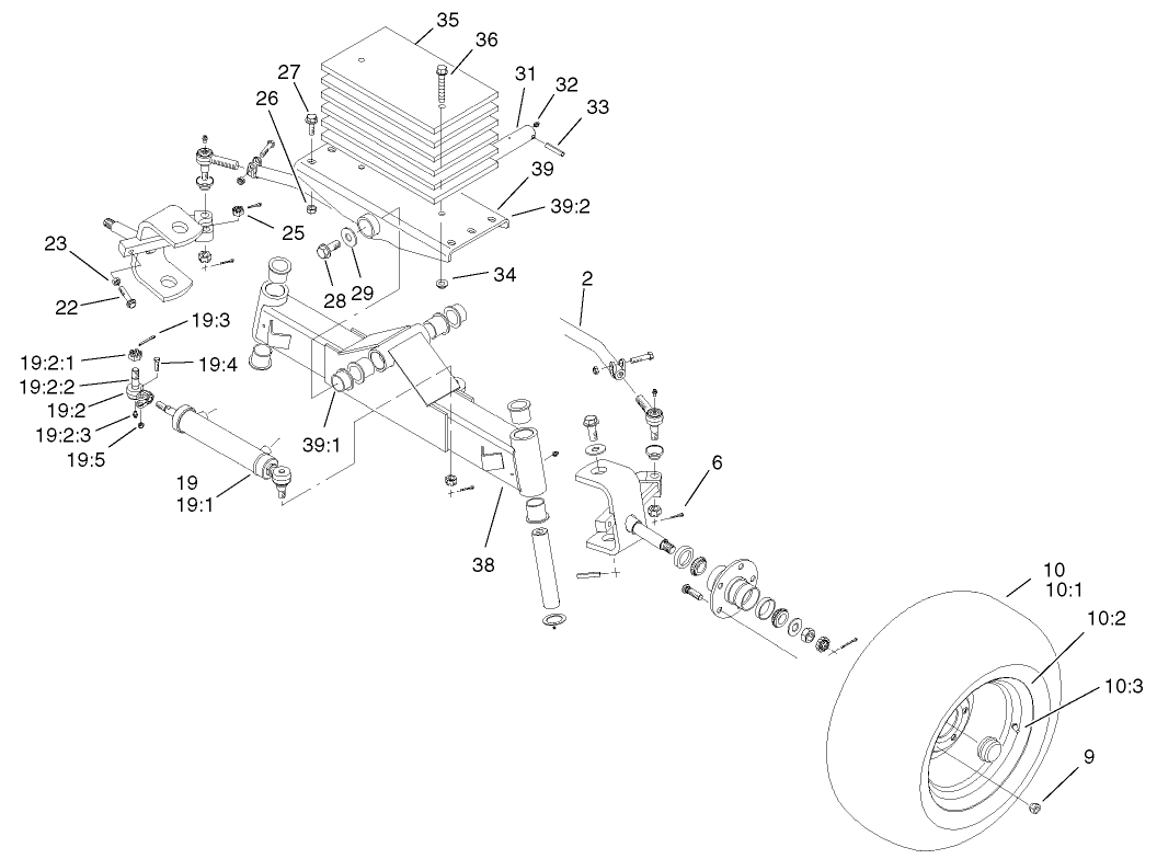 2 Wheel Drive Rear Axle Assembly