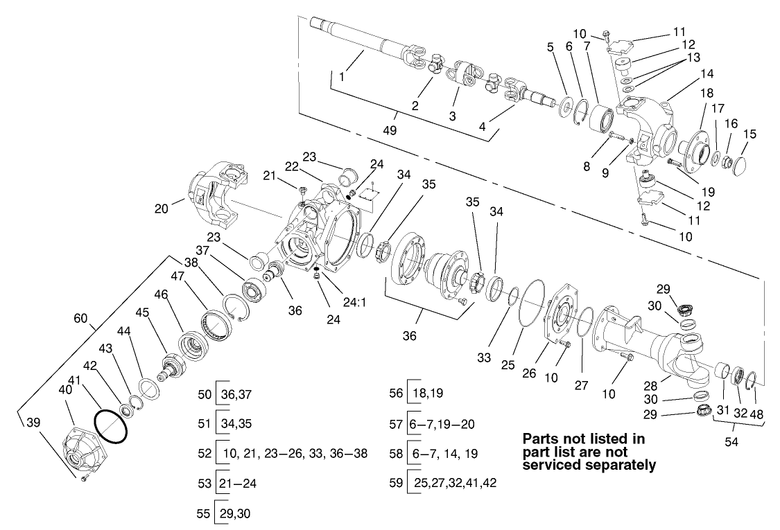4 Wheel Drive Rear Axle Assembly No. 95-2592 (only on: 30302TC)