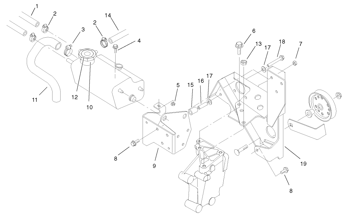 Diesel Degasser Bottle and Mounting Assembly