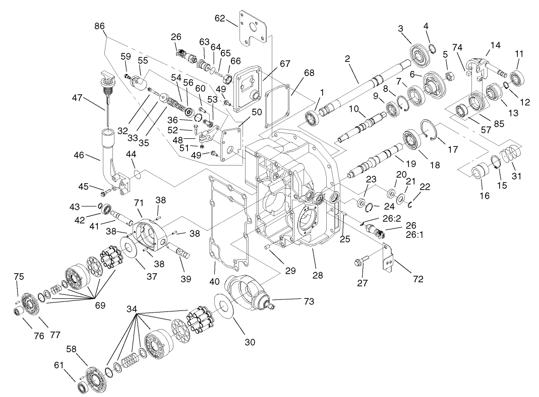 Hydraulic Housing Assembly Transaxle Assembly No. 95-2630