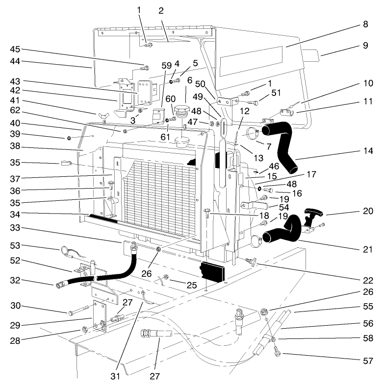 Radiator And Hood Assembly