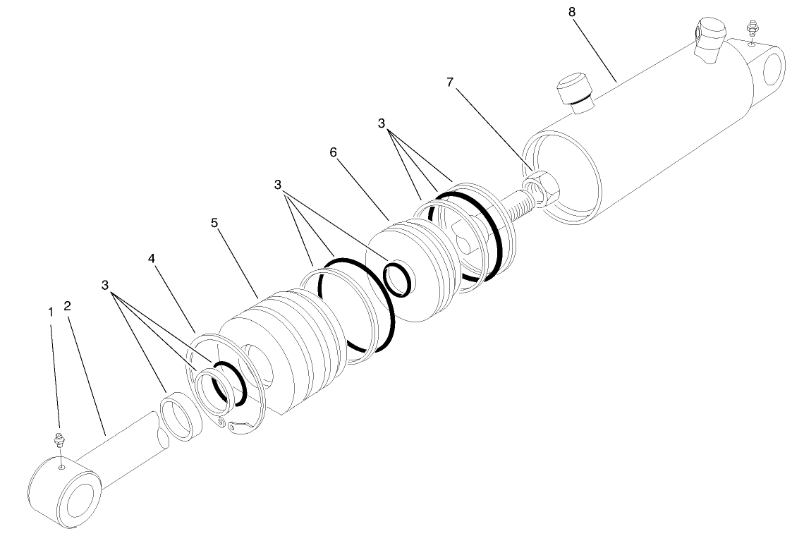 Hydraulic Lift Cylinder Assembly No. 100-6586 (2-1/2
