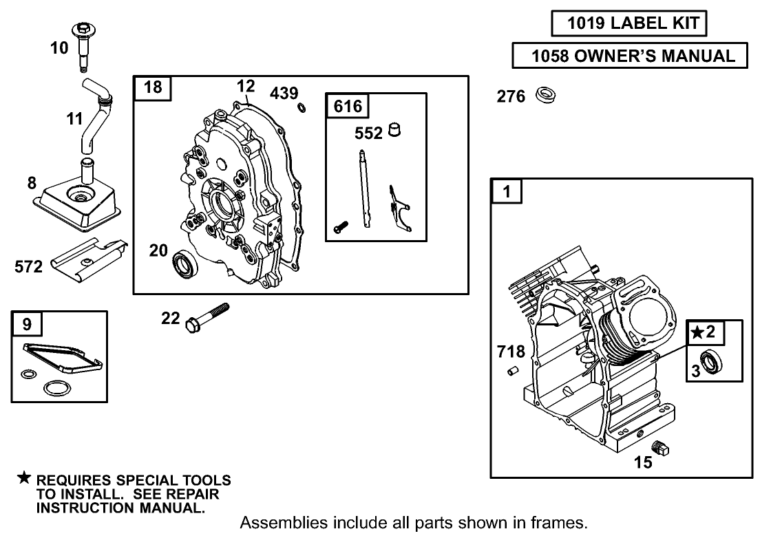 Cylinder Assembly Briggs And Stratton Model 350447-1259-E1