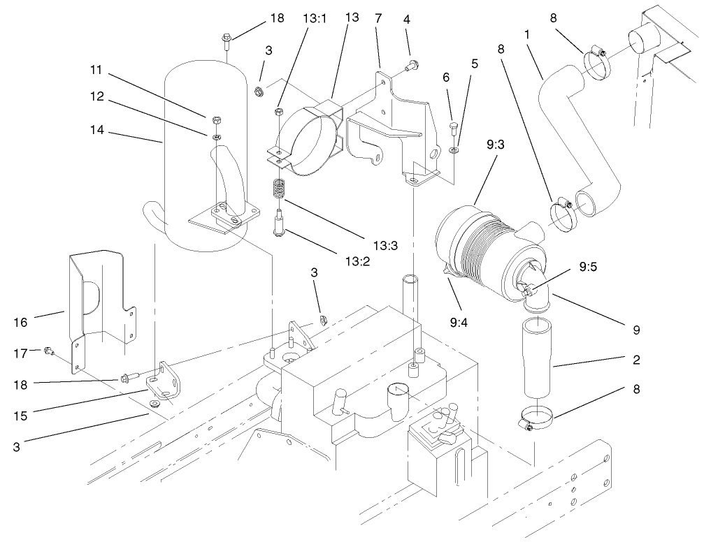 Air Cleaner and Muffler Assembly