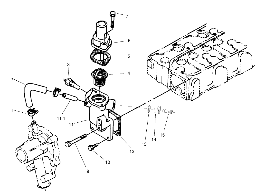Water Flange and Thermostat Assembly