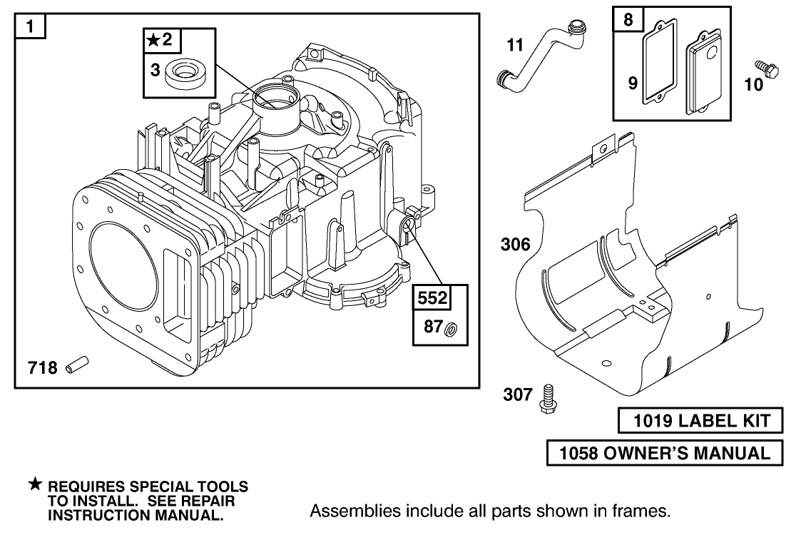 Cylinder Assembly Engine Briggs And Stratton Model 312777-0128-E1