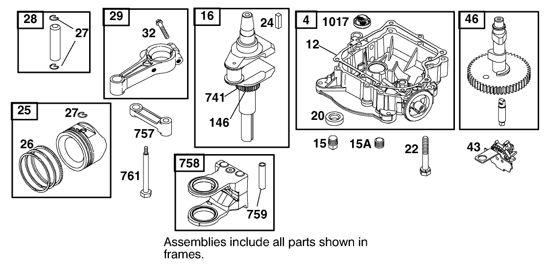 Crankcase Assembly Engine Briggs And Stratton Model 312777-0128-E1
