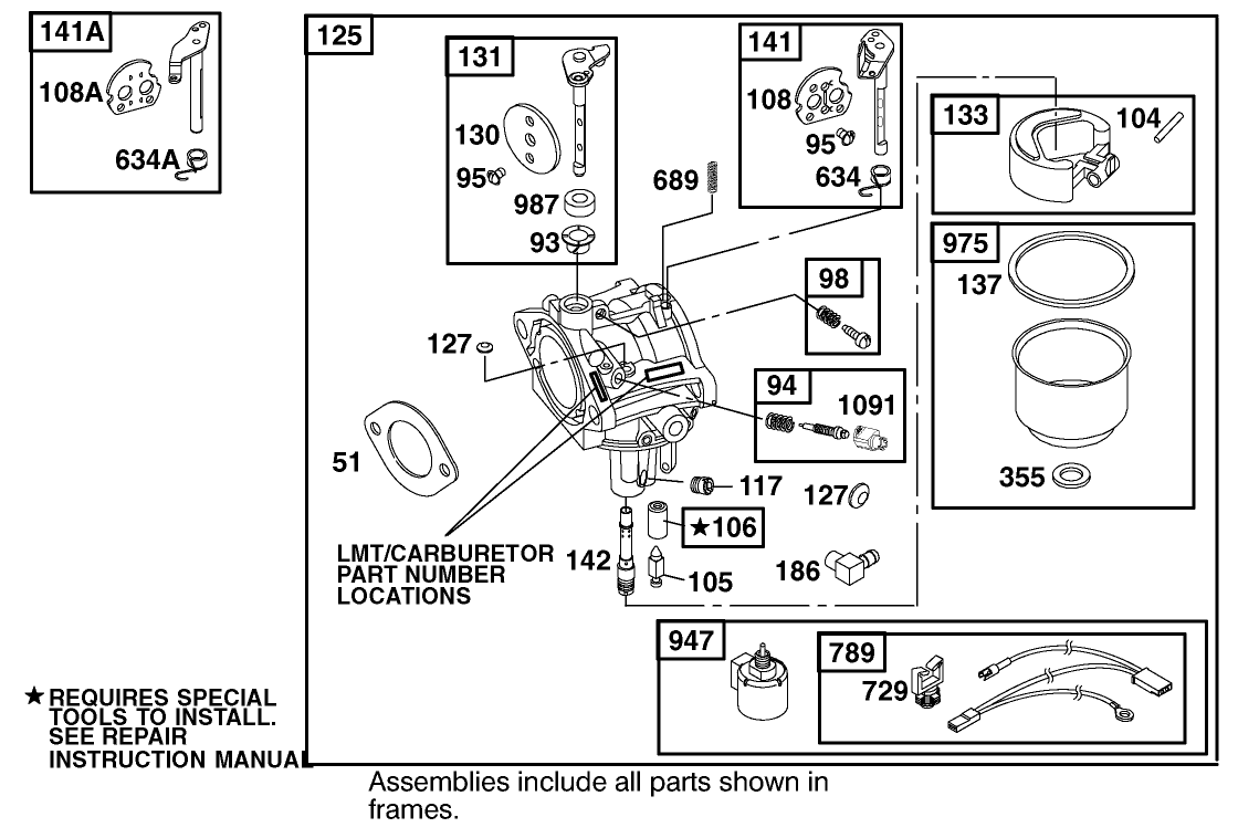Carburetor Assembly Engine Briggs And Stratton Model 312777-0128-E1