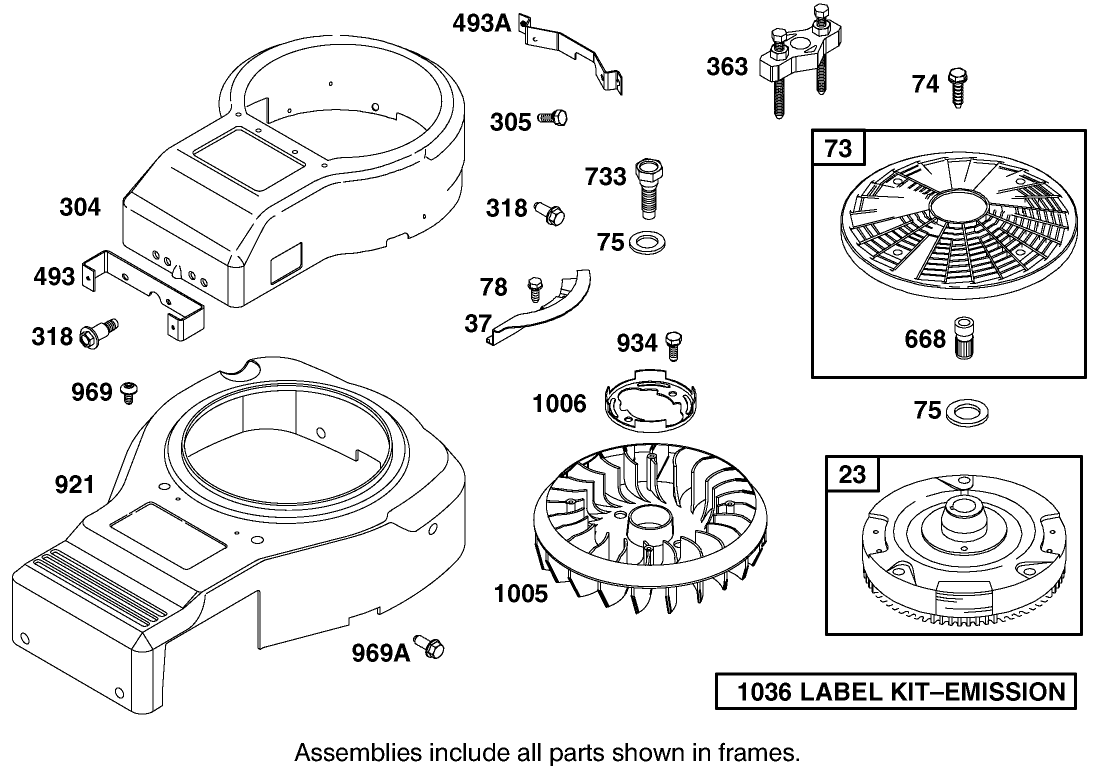 Blower Housing Assembly Engine Briggs And Stratton Model 312777-0128-E1