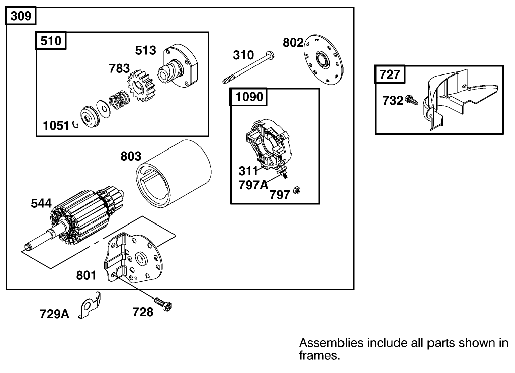 Starter Assembly Engine Briggs And Stratton Model 312777-0128-E1