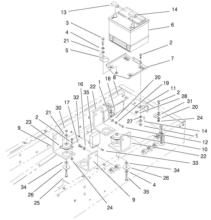 Battery And Engine Mount Assembly