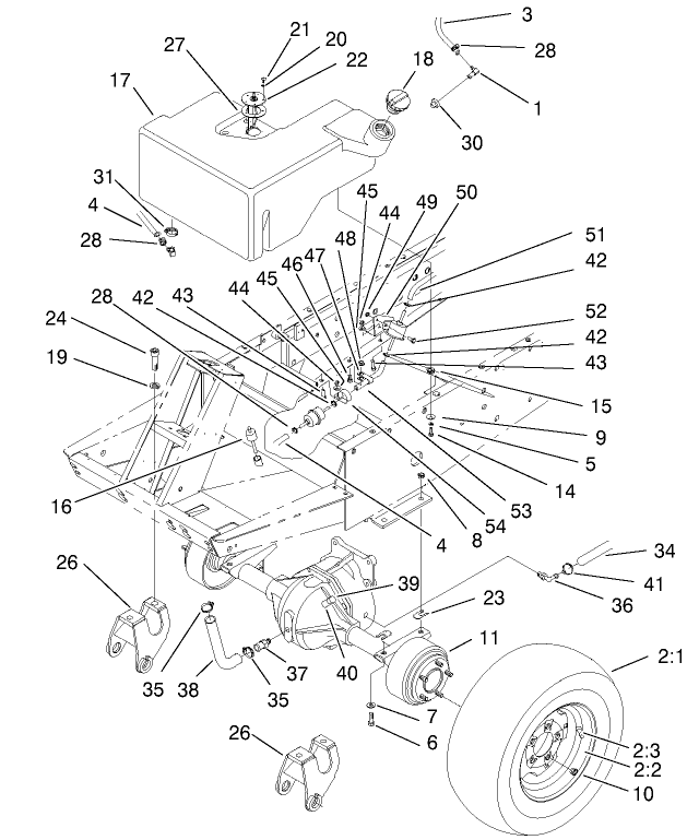 Fuel Tank And Axle Assembly